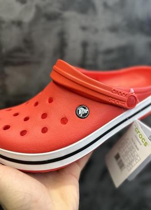 Crocs crocband red сабо кроксы красного цвета1 фото