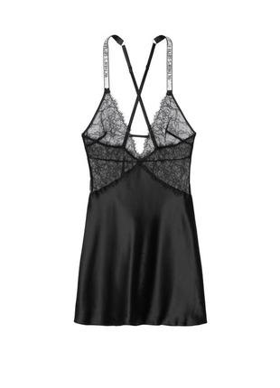 Атласный пеньюар с кружевом shine strap satin lace slip victoria’s secret4 фото