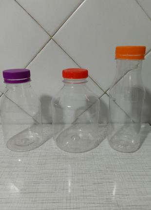 Бутылки из-под воды объёмом 0,33 л, 0,5 л ,1 л , 1,5 л , 2 л .