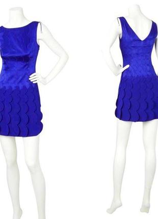 Синя сукня шовкове плаття міні karen millen брендовых платье нарядное платье мини короткое платье электрик3 фото