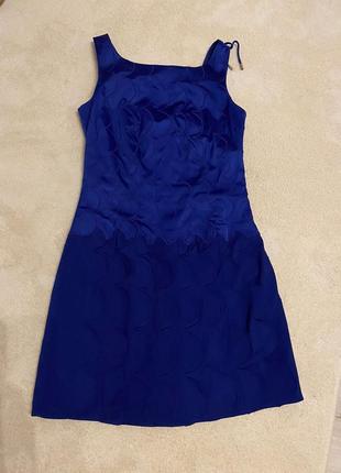 Синя сукня шовкове плаття міні karen millen брендовых платье нарядное платье мини короткое платье электрик2 фото