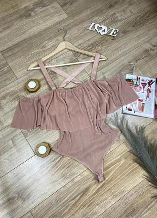 Bershka крутий плісерований боді з відкритими плечима