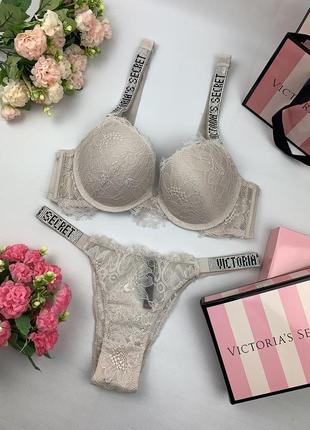 Кружевный комплект victoria’s secret со стразами2 фото