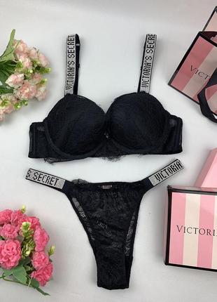 Кружевный комплект victoria’s secret со стразами