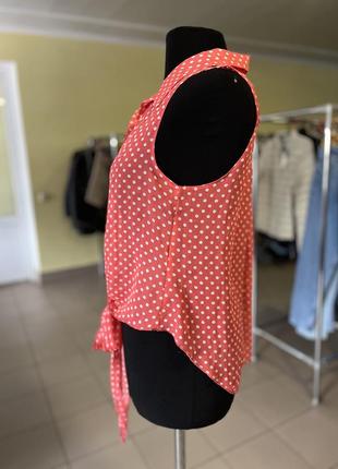 🔥 распродаж 🔥красная прозрачная блуза в горошек parisian4 фото