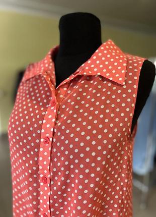 🔥 распродаж 🔥красная прозрачная блуза в горошек parisian3 фото