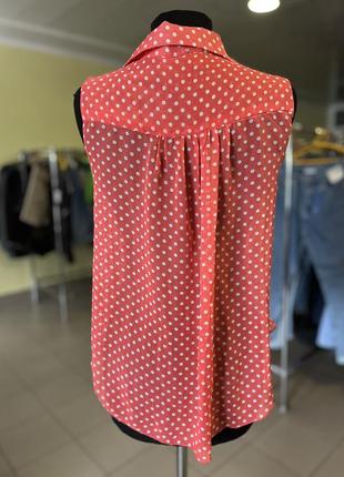 🔥 розпродаж 🔥червона прозора блуза в горошок parisian5 фото
