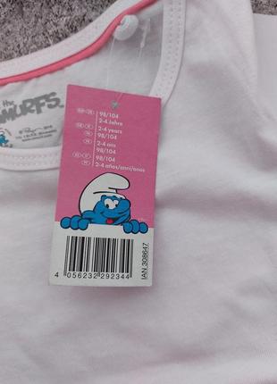 Милейшая хлопковая пижама летний костюм футболка шорты смурфы германия р. 98-1048 фото