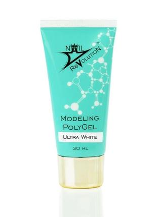 Полігель ультра білий modeling polygel clear 30ml