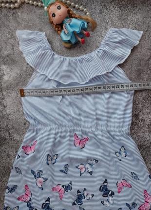 Хлопковое платье сарафан с бабочками h&m 2-4 года 98/104см9 фото