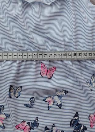Хлопковое платье сарафан с бабочками h&m 2-4 года 98/104см10 фото