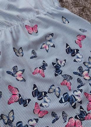 Хлопковое платье сарафан с бабочками h&m 2-4 года 98/104см6 фото