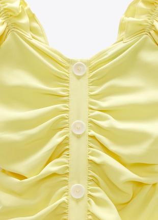 Платье мини желтое zara платье лимонное3 фото