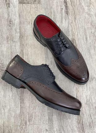 Шкіряні чоловічі туфлі броги дербі  wellensteyn 🇩🇪  41 розмір