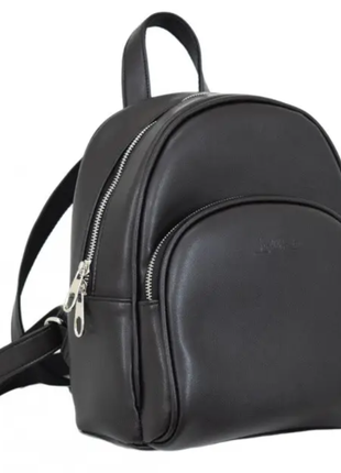 Женский стильный рюкзак украинского поизводства высокого качества черный (№652)6 фото