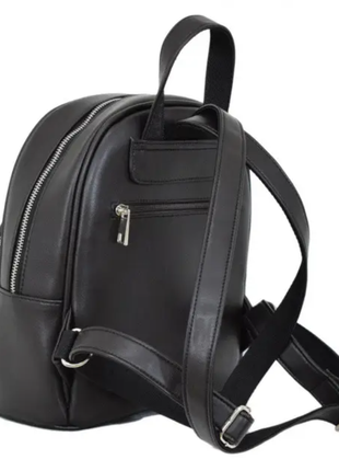 Жіночий стильний місткий рюкзак українського виробництва високої якості чорний (№652)8 фото