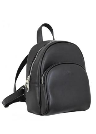 Жіночий стильний місткий рюкзак українського виробництва високої якості чорний (№652)