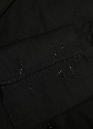 Черная классическая рубашка с манжетами.3 фото