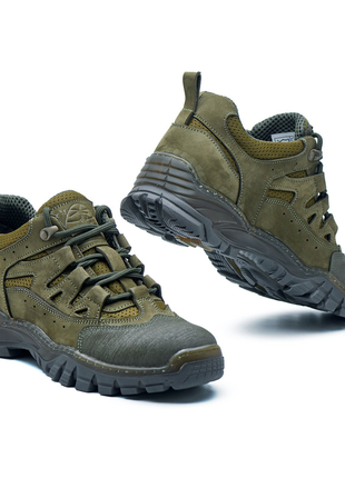 Тактичні літні чоловічі кросівки натуральна шкіра  model-4011