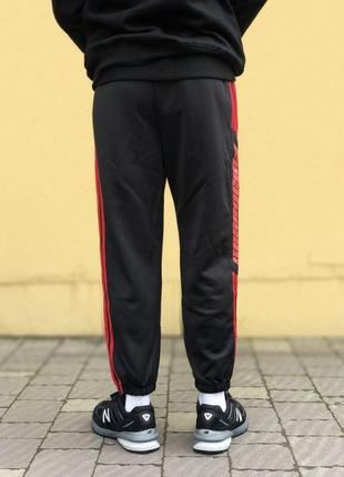 Спортивные штаны adidas yeezy calabasas red black черные мужские4 фото