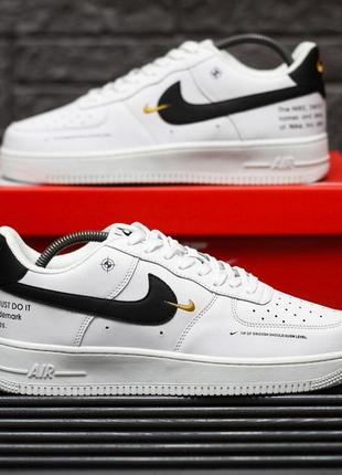 Чоловічі кросівки nike air force 1 low white black 444 фото