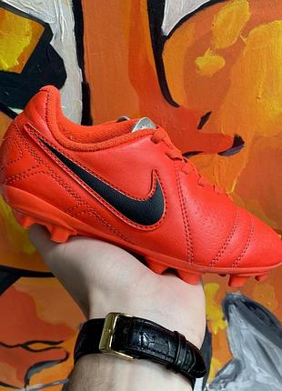 Nike бутсы 30 размер детские красные кожаные футбольные оригинал