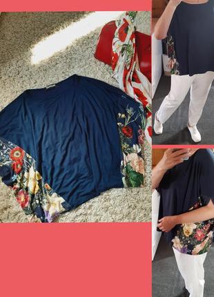 Стильная блуза оверсайз в цветочный принт, desigual,  p. m-xxxl1 фото