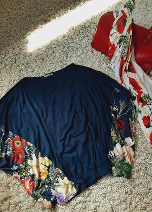 Стильная блуза оверсайз в цветочный принт, desigual,  p. m-xxxl3 фото