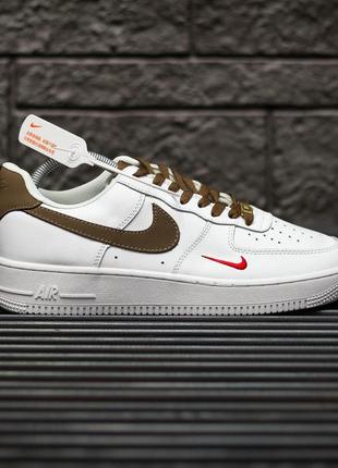 Чоловічі кросівки nike air force 1 low white brown 448 фото