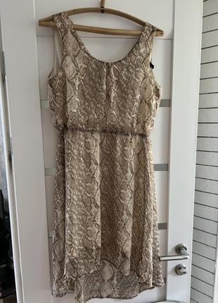 Сукня, плаття літнє, шифон, zara, розмір m, l, xl, з принтом1 фото