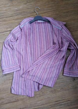 Жіноча котонова сорочка блузка в смужку2 фото
