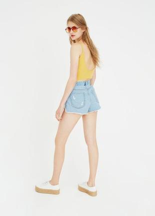 Джинсовые шорты мом pull&bear оригинал р.xs 4