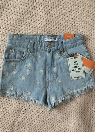 Джинсові шорти мом pull&amp;bear оригінал р.xs