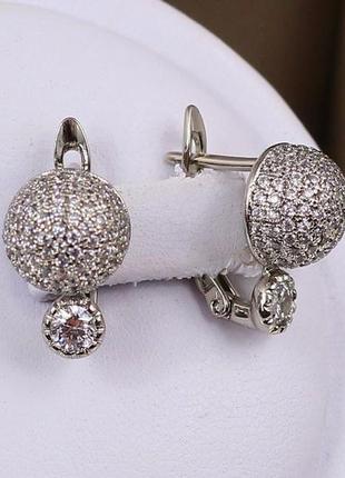 Серьги  xuping jewelry бристоль 1.4 см серебристые