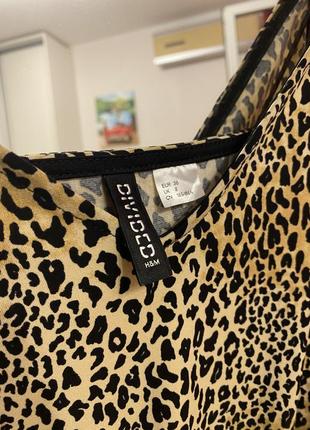 Гарне леопардове міні плаття на бретельках, h&m, s6 фото