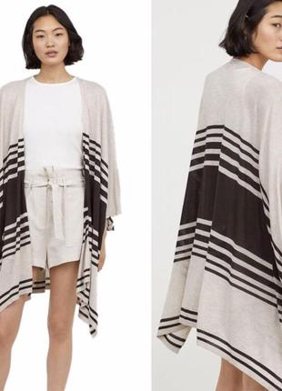 H&m накидка бежево-чёрная m l