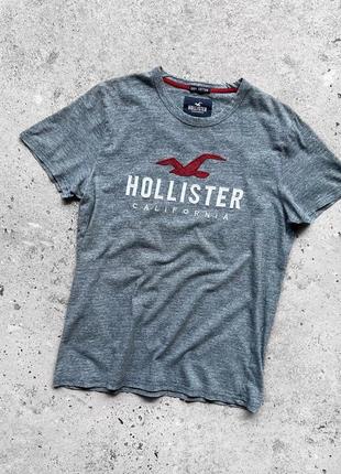 Hollister california men’s center big embroidered logo t-shirt футболка