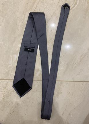 Краватка галстук  шовк hugo boss ретро вінтаж сірий