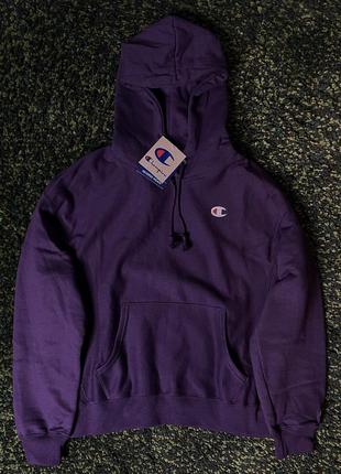 Кофта champion reverse weave pullover hoodie purple (new) | original