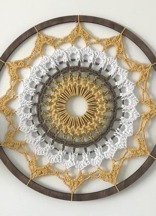 Панно круглое ,мандала гармония 41 см ажурная,вязаная крючком,ручная работа,декор для...