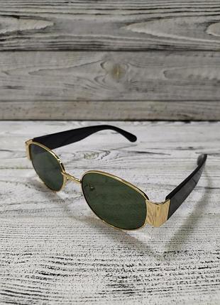 Солнцезащитные очки зеленые, овальные, мужские/женские, с поляризацией в металлической  оправе