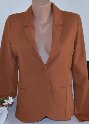 Брендовый каштановый коричневый легкий пиджак жакет блейзер kaffe вискоза этикетка2 фото