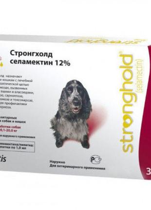 Краплі стронгхолд 12% для собак 10-20 кг для боротьби та профілактики бліх, гельмінтів і кліщів zoetis