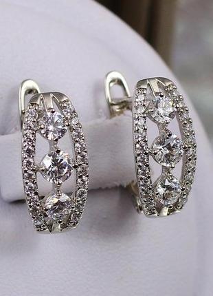 Серьги  xuping jewelry светофор 1.5 см серебристые