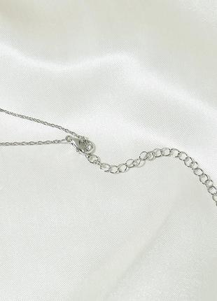 Модное украшение кулон, круглая подвеска с кристаллом, колье minimalism (серебристый)3 фото