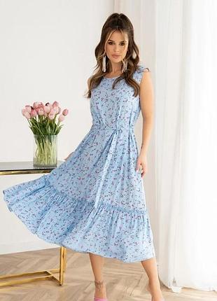 Платье для женщин цвет голубой fi_007912