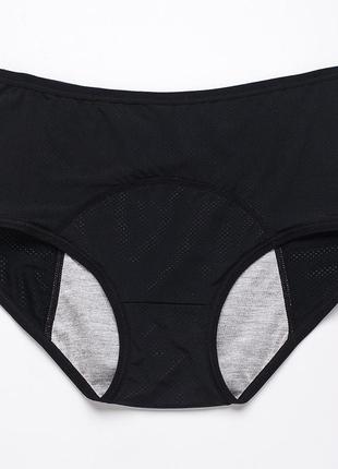 Трусы менструальные в сетку xl (талия 29-45 бедра 35-50) черные (1115)