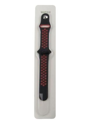 Ремешок для apple watch nike 42/44/45/49 mm цвет 05, чёрно-красный1 фото