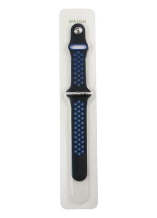 Ремешок для apple watch nike 42/44/45/49 mm цвет 09, чёрно-синий