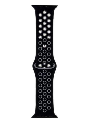 Ремешок для apple watch nike 38/40/41 mm цвет 04, чёрно-серый